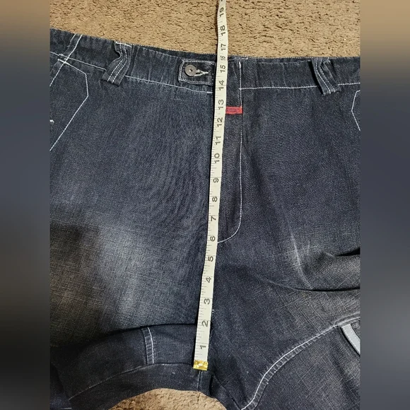 VTG MARITHE FRANCOIS GIRBAUD SHUTTLE TAPE BLACK BAGGY DENIM JEANS MEN'S 42